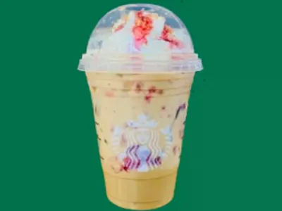 White Chocolate Strawberry Iced Latte