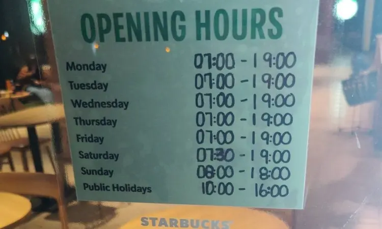 Starbucks Manchester Opening hours