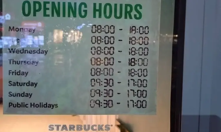 Starbucks Manchester Opening hours